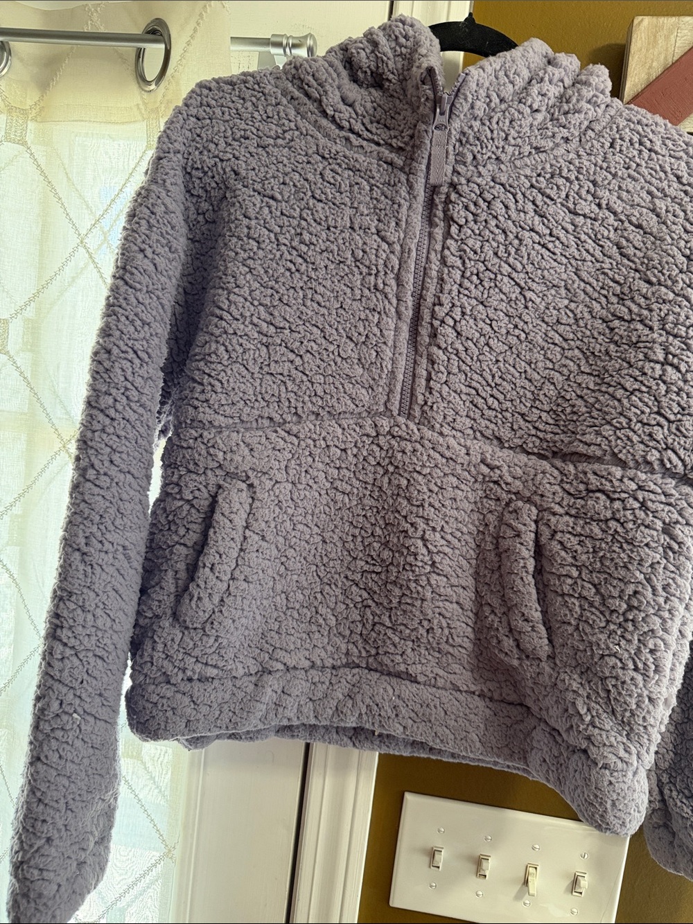 Mondetta Kids Plush Sherpa Hoodie in Light Gray